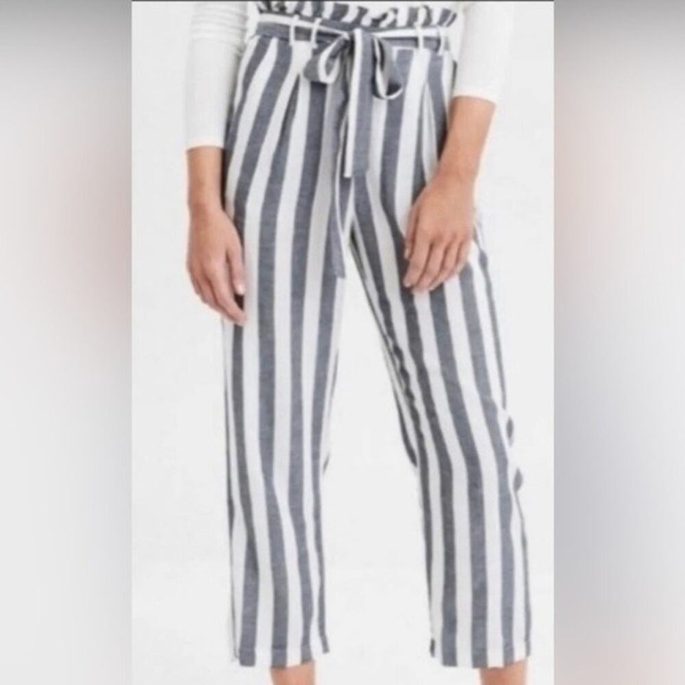 NWT American Eagle Pant High Waist Paper Bag Striped‎ Coastal Size Small